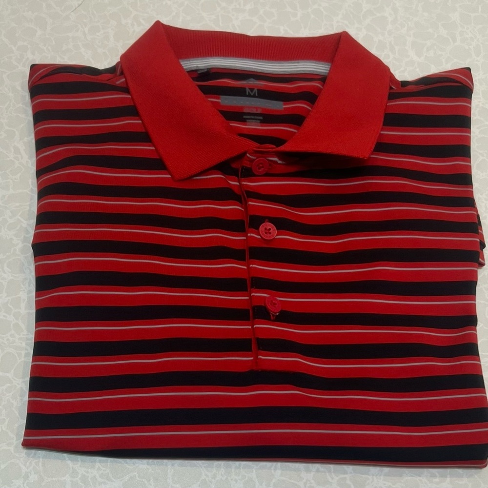 Adidas Golf Men Short Sleeve Polo Stripped Shirt.Size : Medium run Large - Picture 5 of 8